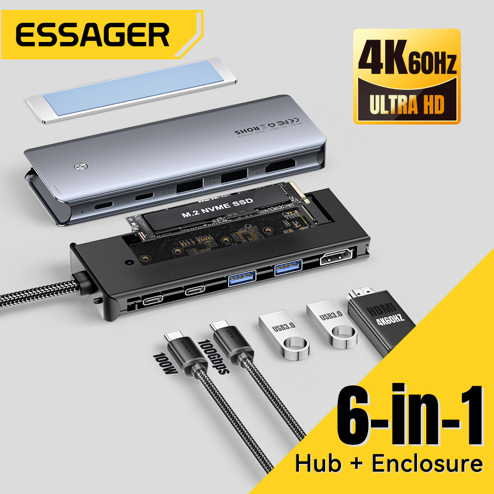 Essager USB C Hub com gabinete - Ssd Hard Drive avaliação e preço