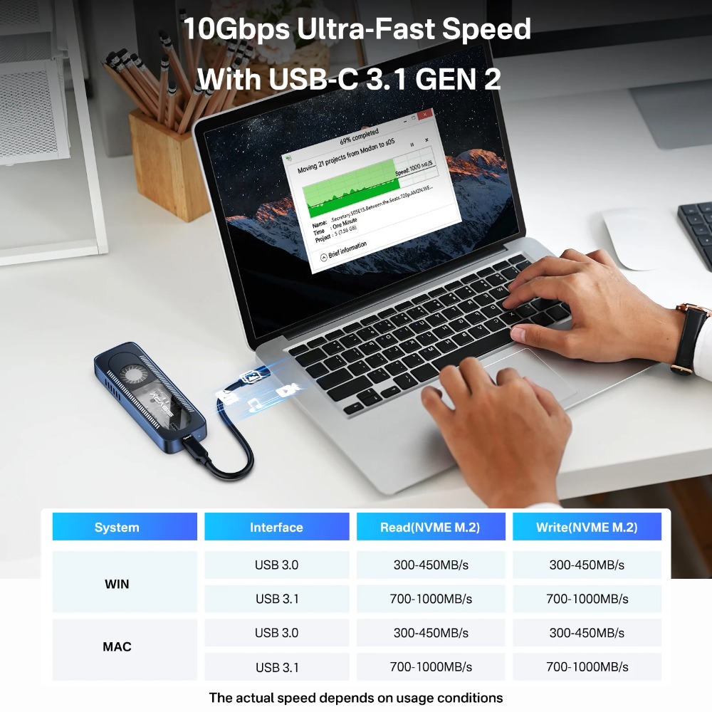 Caixa de SSD ACASIS 10Gbps M.2 - 8Tb M2 Nvme Ssd avaliação e preço